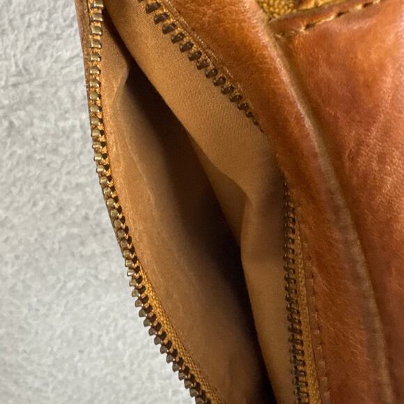 Karma Of Charme Leather Crossbody Purse Cognac Italian Leather Bohemian Retro - Picture 11 of 11